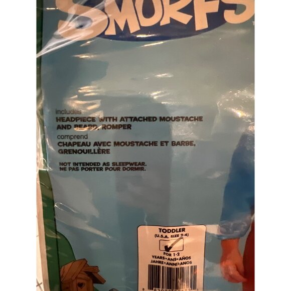 Smurfs Papa Smurf Baby Costume Size Toddler Size 2-4 - Picture 4 of 6